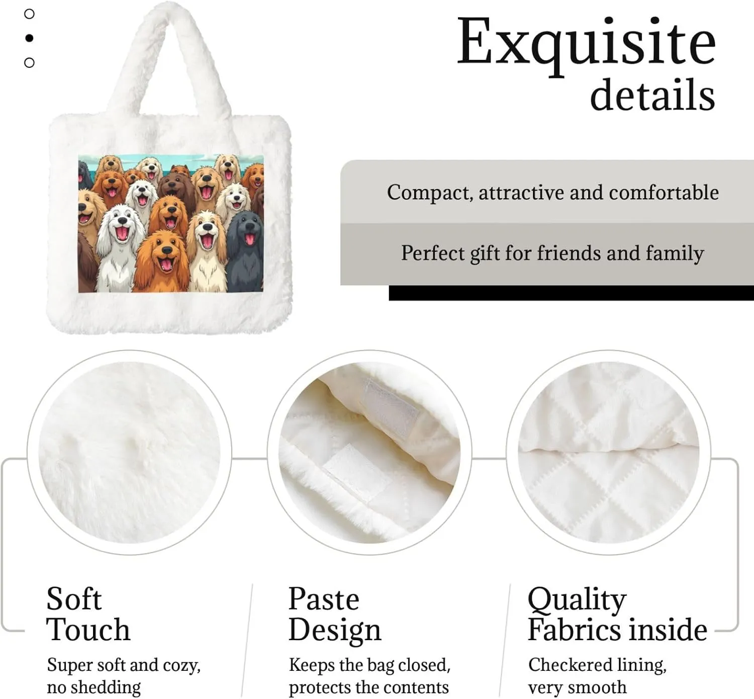 Cute Fuzzy Purse Fluffy Shoulder Bag Plush Furry Tote Bag Aesthetic Purse