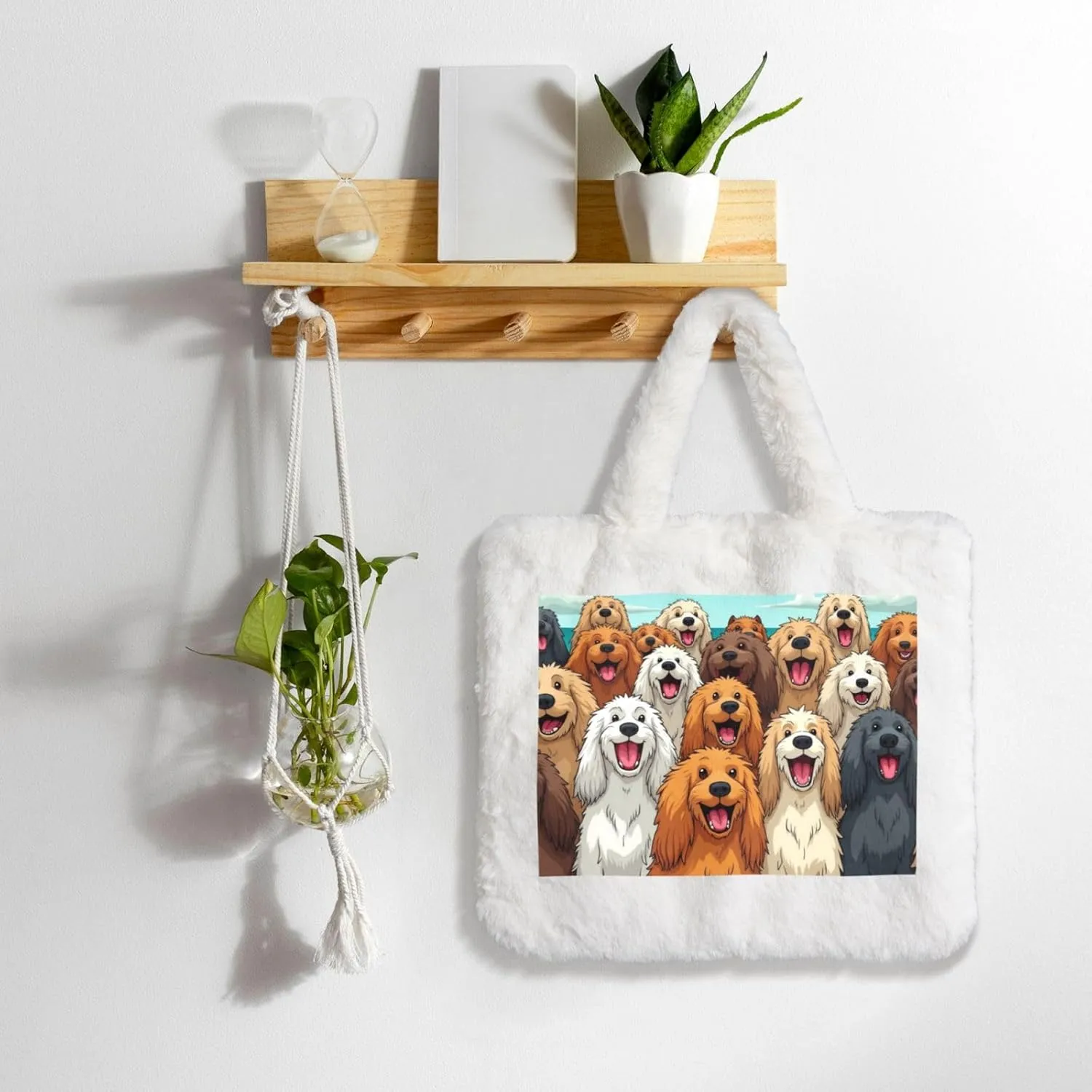 Cute Fuzzy Purse Fluffy Shoulder Bag Plush Furry Tote Bag Aesthetic Purse