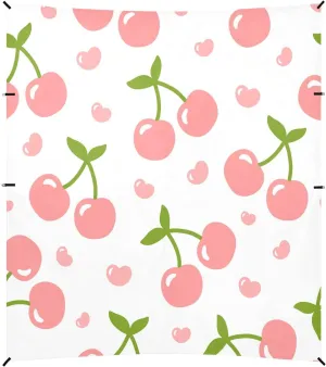 Cute Pink Cherry Beach Tent Camping Sun Shelters Portable Outdoor Canopy Sun Shade for Camping Trips Fishing Backyard Fun or Picnics Easy Setup with Carrying Bag