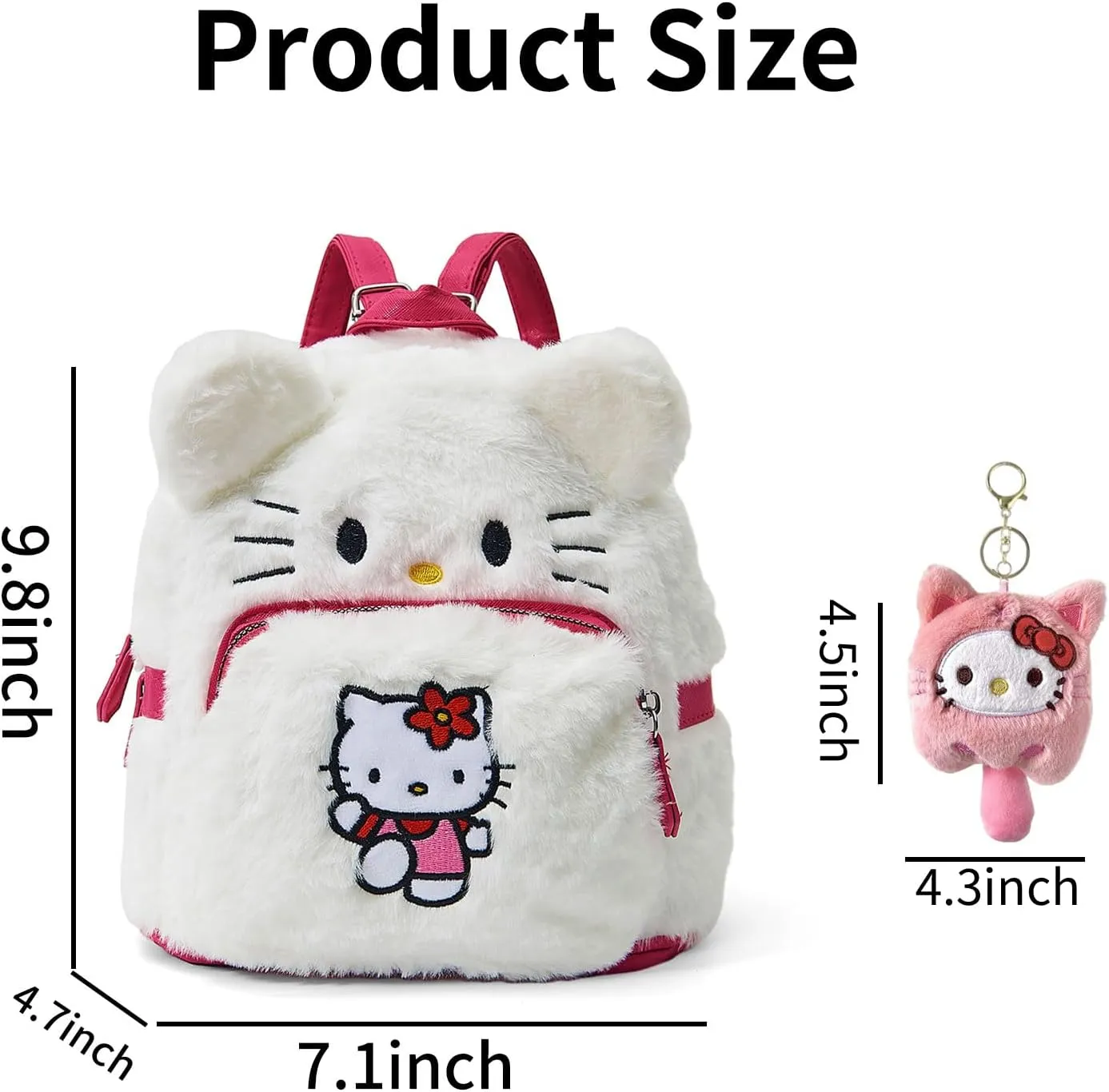 Cute Plush Backpack, Mini Cartoon Double Strap Shoulder Bag, Soft Fluffy Casual Backpack for Women, Best Gifts for Her