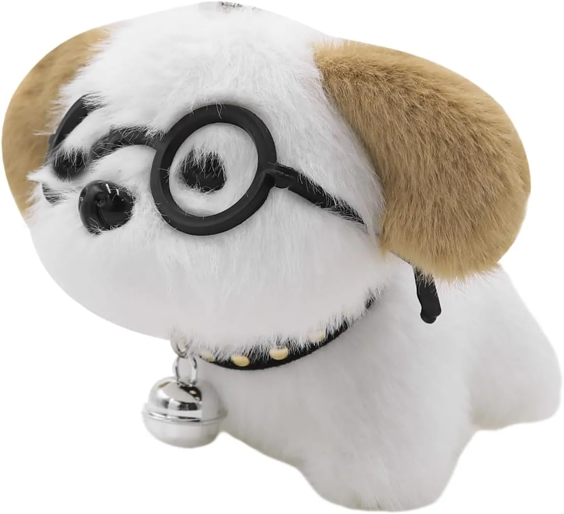 Cute Plush Dog Keychain Stuffed Animal Bag Charm Small Handbag Pendant Glasses Puppy Ornaments Pendants for Women