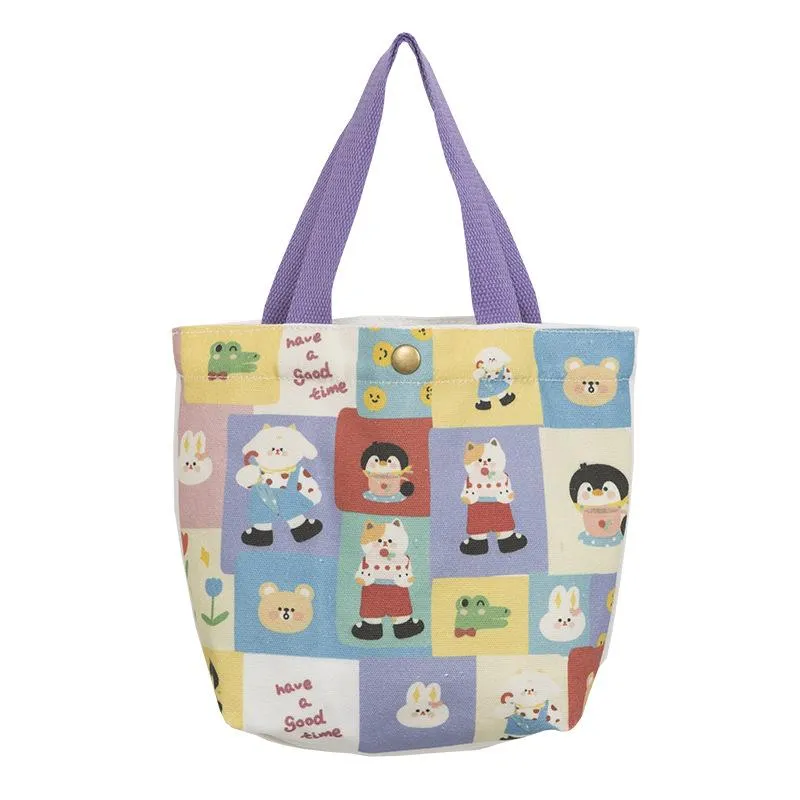 Cute Printed Illustration Canvas Bag