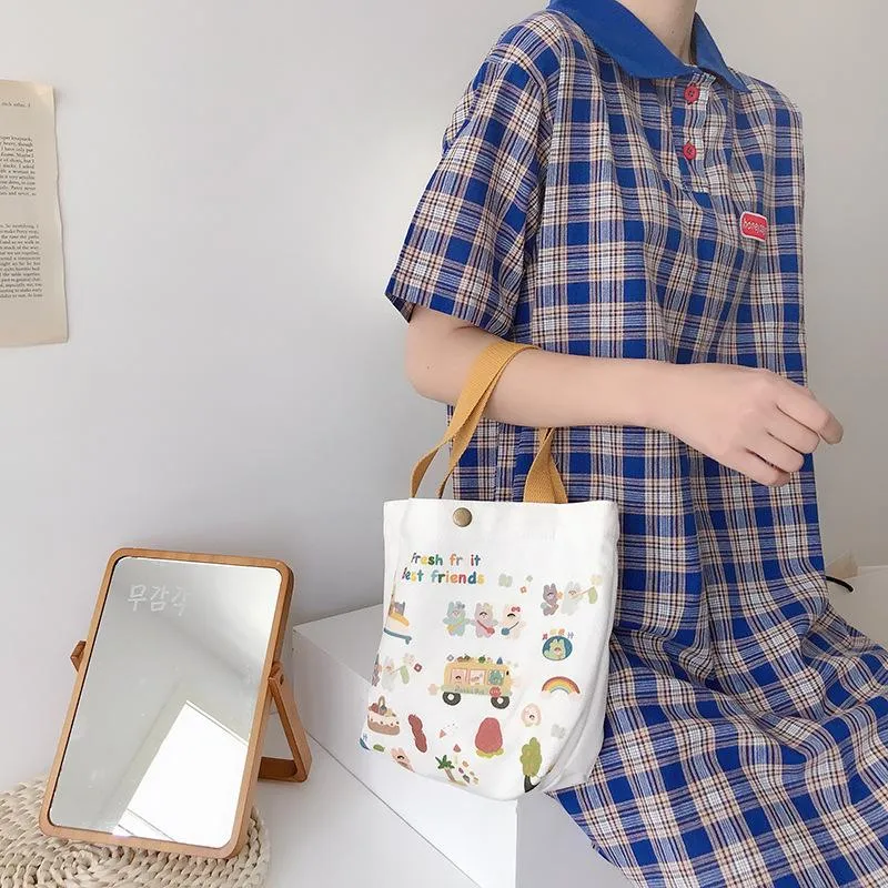 Cute Printed Illustration Canvas Bag