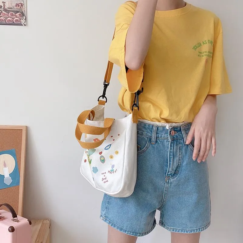 Cute Printed Illustration Canvas Bag