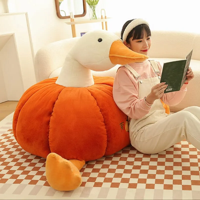 Cute Pumpkin Goose Plush Toy(18077)