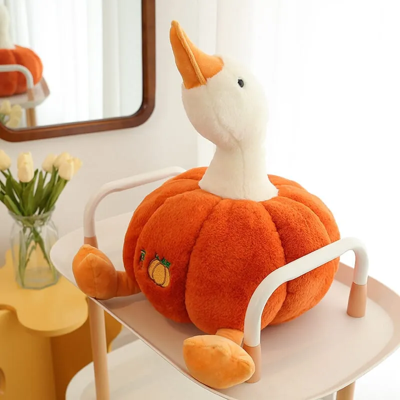 Cute Pumpkin Goose Plush Toy(18077)