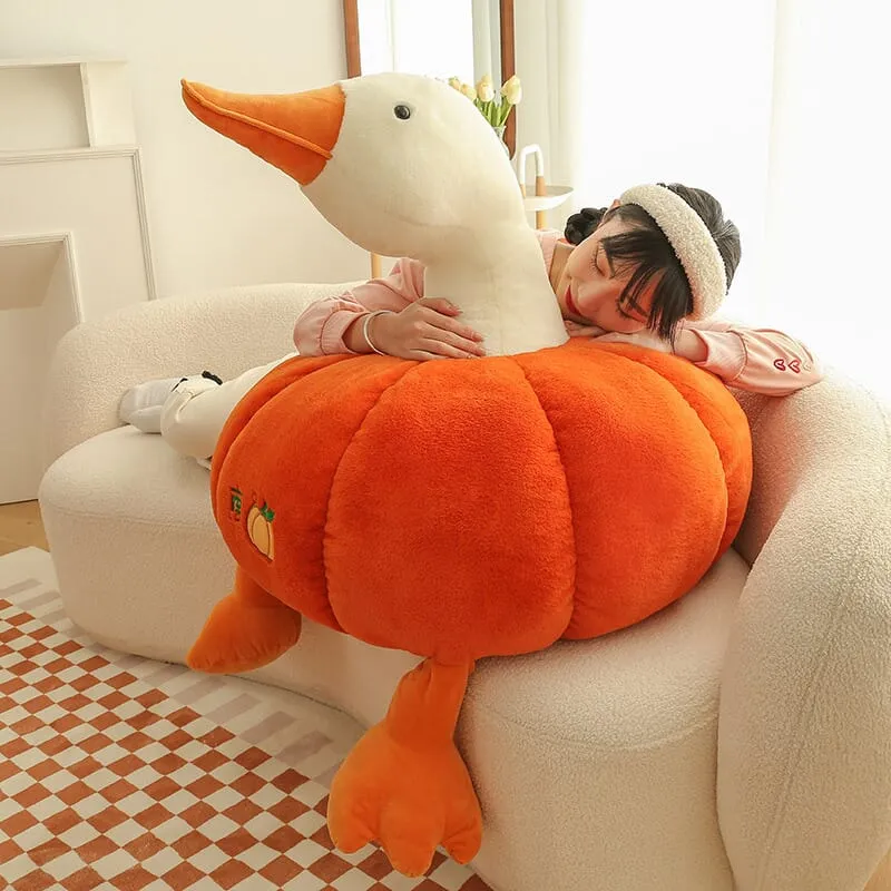 Cute Pumpkin Goose Plush Toy(18077)
