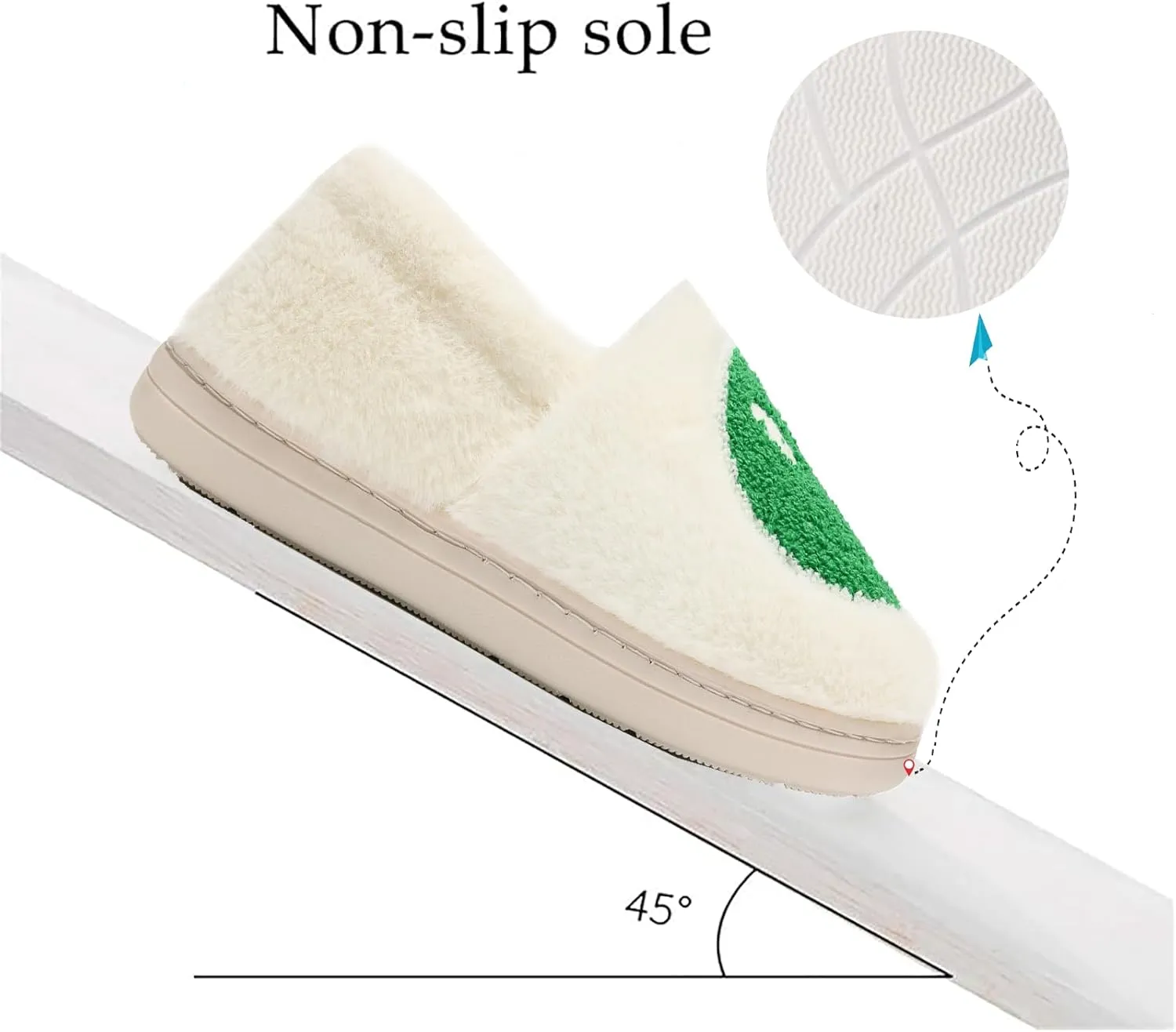 Cute Smile Face Slippers for Girls Boys,Soft Plush Non-Slip House Kids Slippers with Memory Foam Warm Cartoon Happy face Shoes for Indoor Outdoor