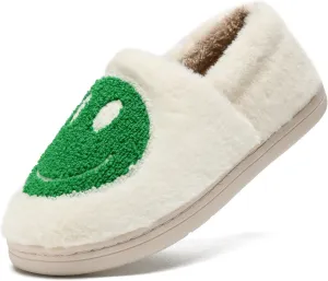 Cute Smile Face Slippers for Girls Boys,Soft Plush Non-Slip House Kids Slippers with Memory Foam Warm Cartoon Happy face Shoes for Indoor Outdoor
