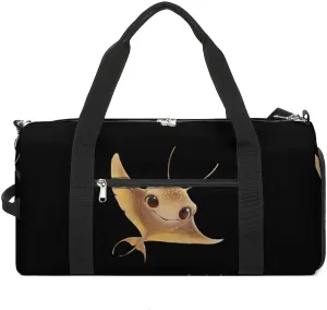 Cute Stingray Sports Gym Bag for Men Women Travel Duffel Bag with Shoulder Strap