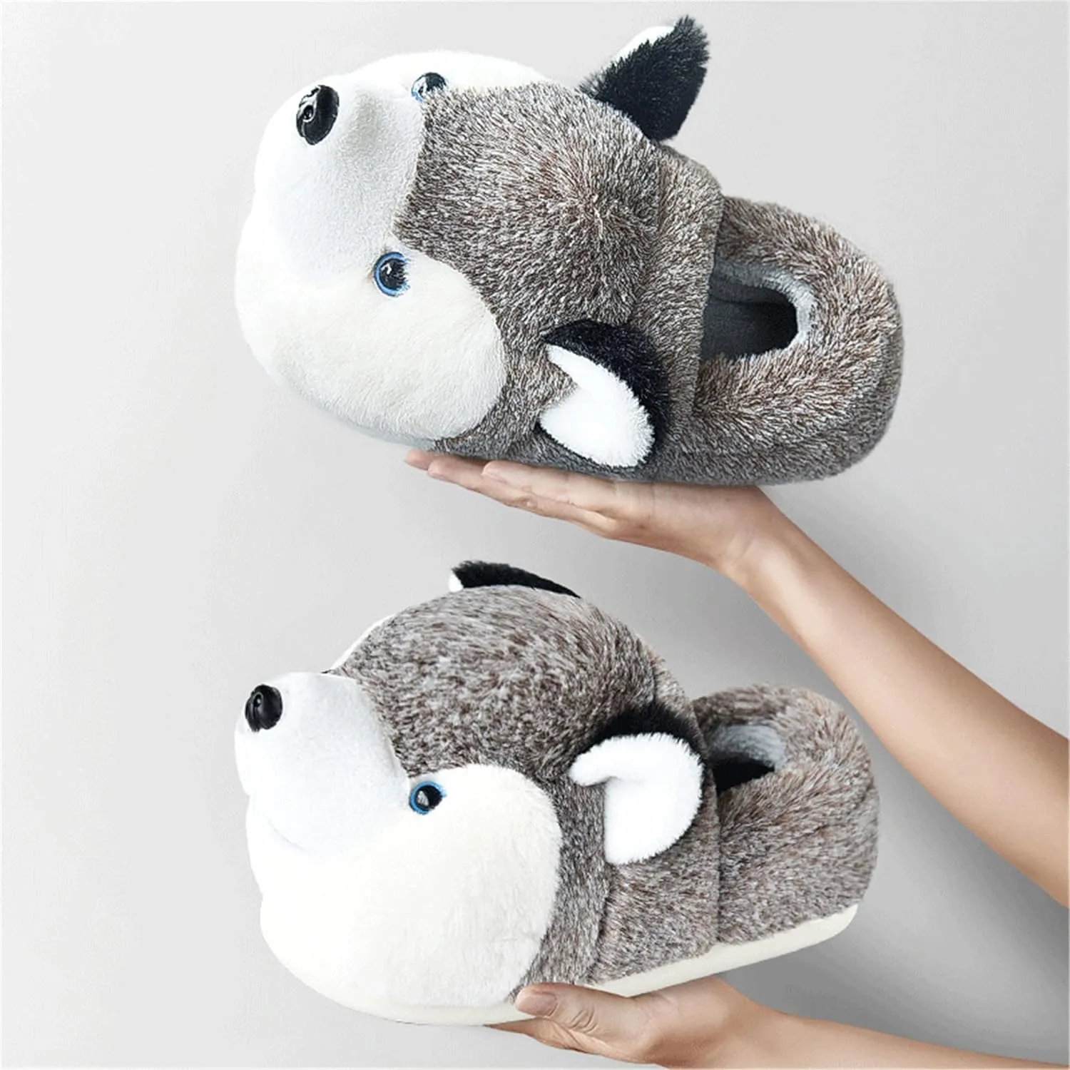 Cute Women's Cartoon Animal Dog Slippers - Warm & Furry, Perfect for Winter & Home