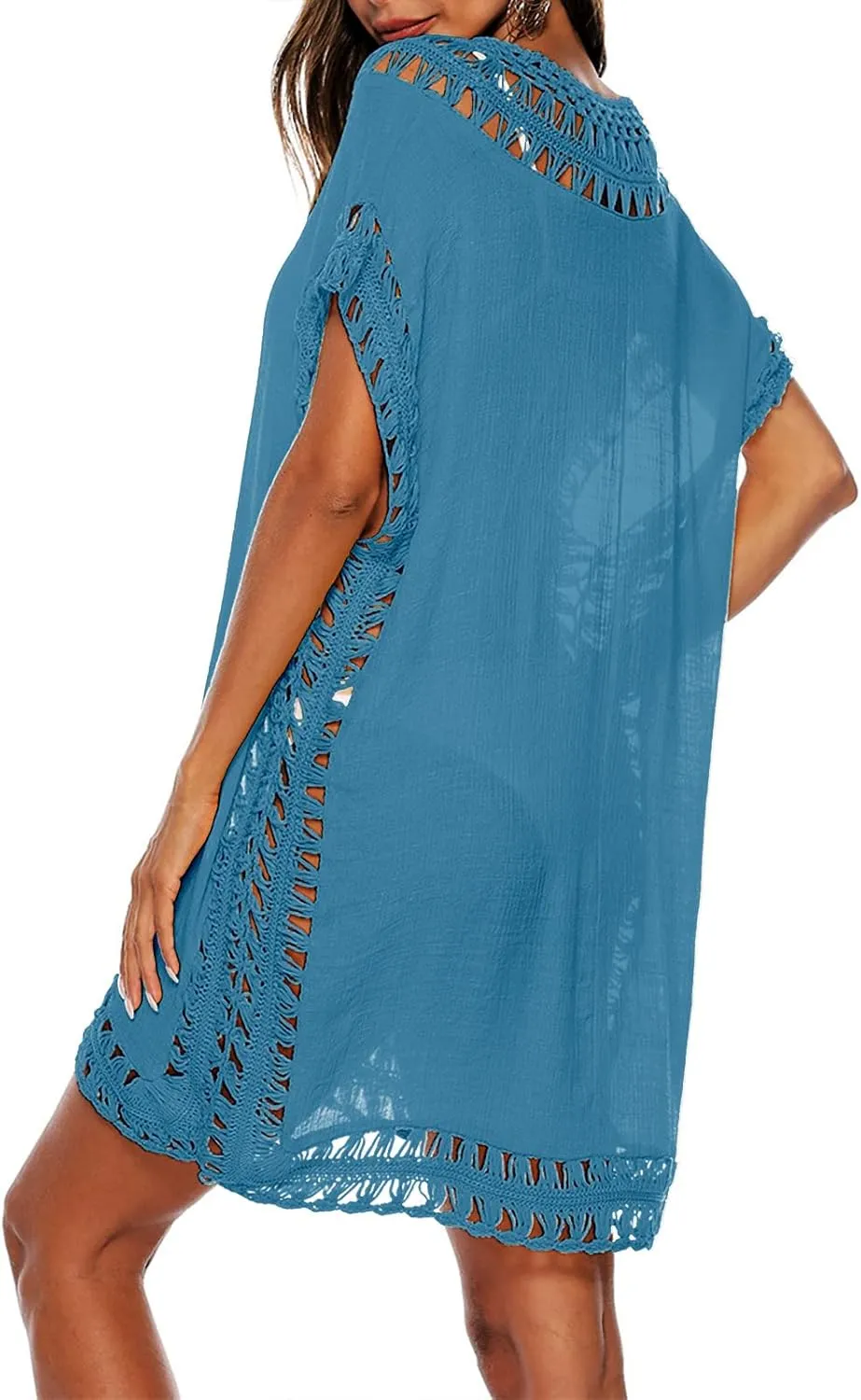 Cysincos Womens Swimsuit Cover Up Hollow Out Swimwear Beach Bathing Suit Bikini Coverups