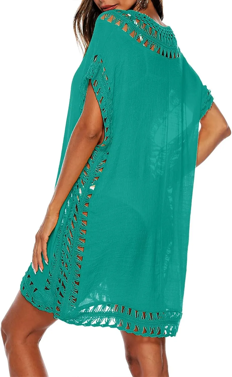 Cysincos Womens Swimsuit Cover Up Hollow Out Swimwear Beach Bathing Suit Bikini Coverups