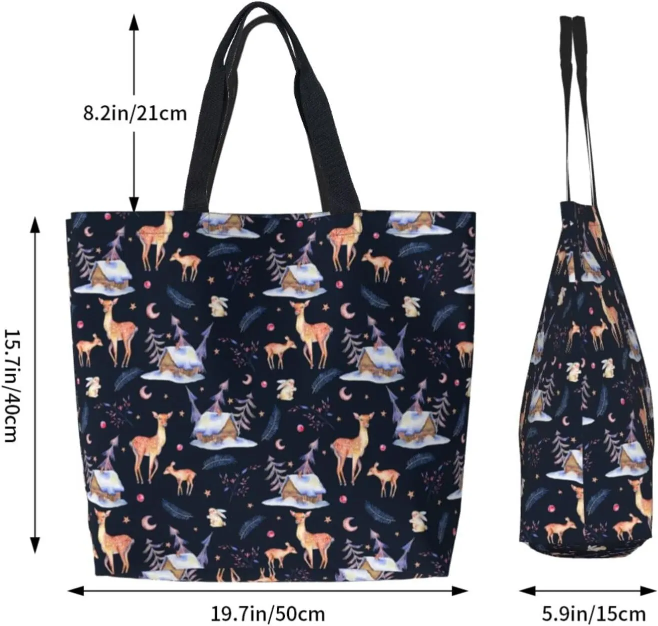 dark skulls Reusable Grocery bags Big Capacity Shopping Bag Canvas Shoulder Tote Handbag for Women Girls