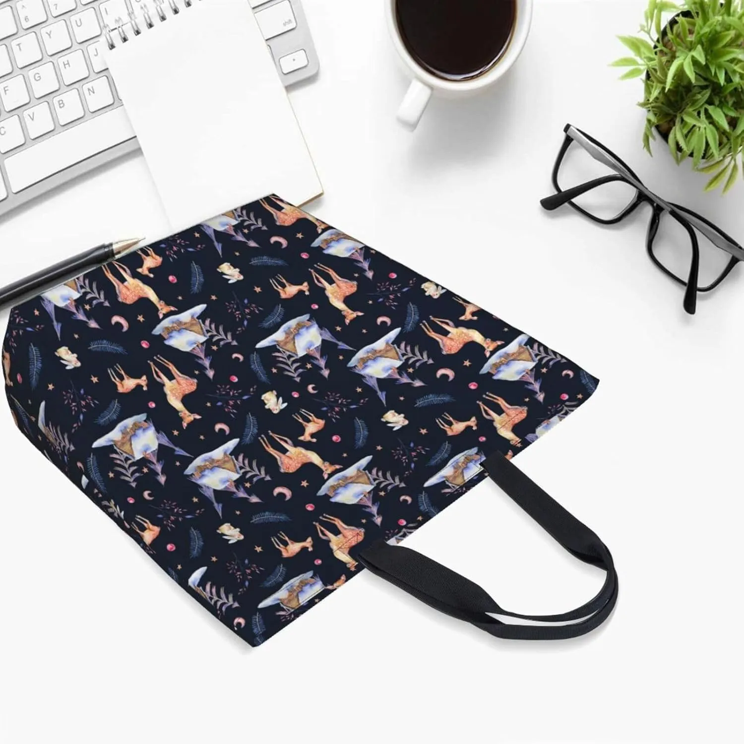 dark skulls Reusable Grocery bags Big Capacity Shopping Bag Canvas Shoulder Tote Handbag for Women Girls