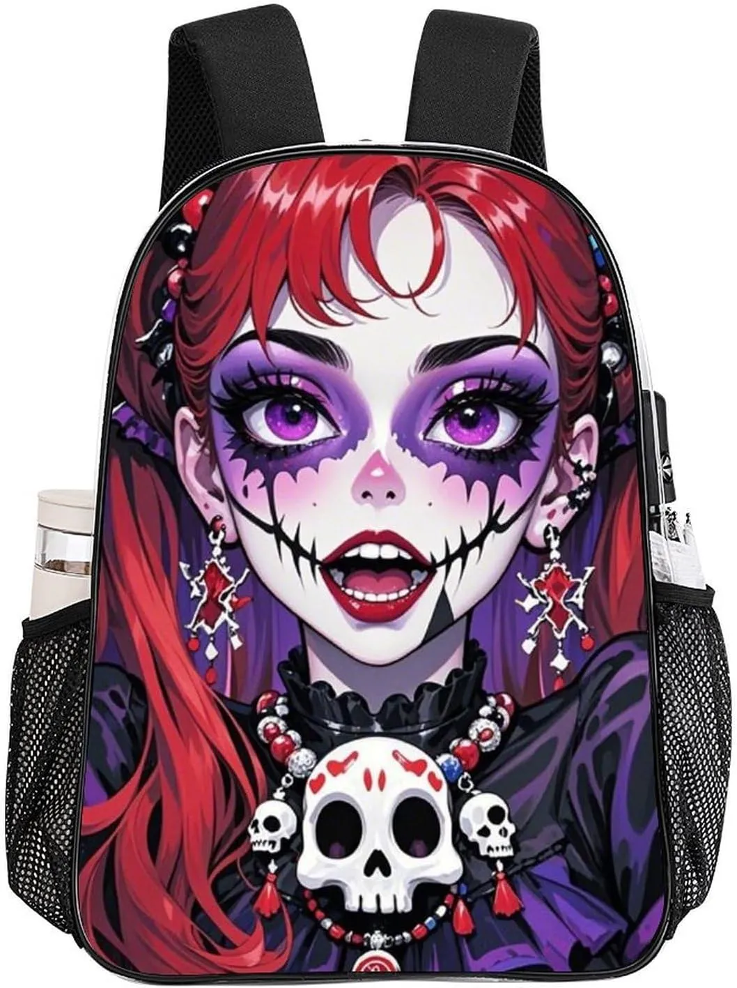 Daypack Anti-Theft Multipurpose Large Capacity Shoulder Bag - Cartoon Women Women Mystical Skull Art Travel Hiking & Camping Rucksack Transparent Bag