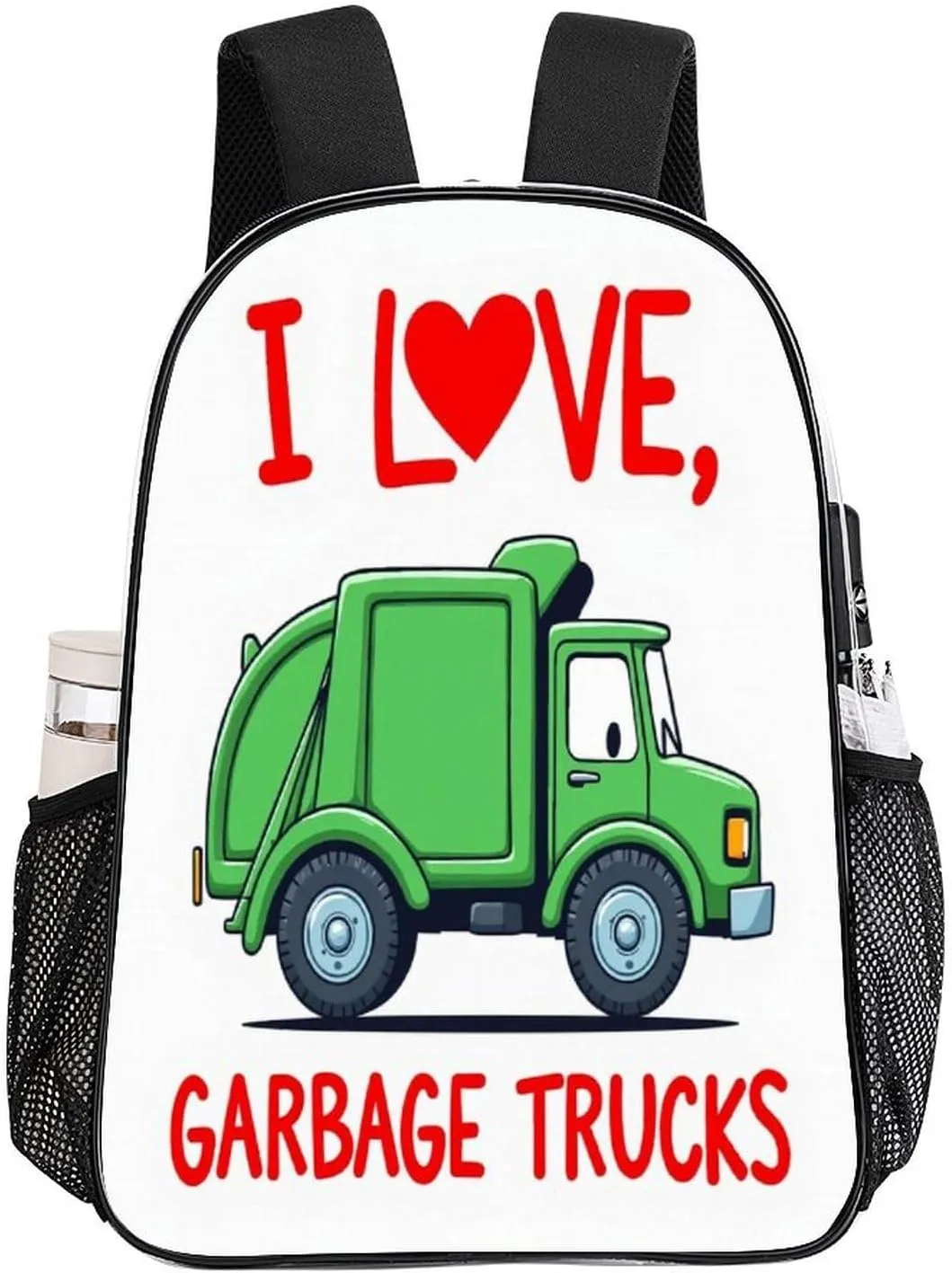 Daypack Bookbag Multipurpose Anti-Theft Big Capacity Carry On Bag - I Love Garbage Trucks Travel Hiking & Camping Rucksack Transparent Bag