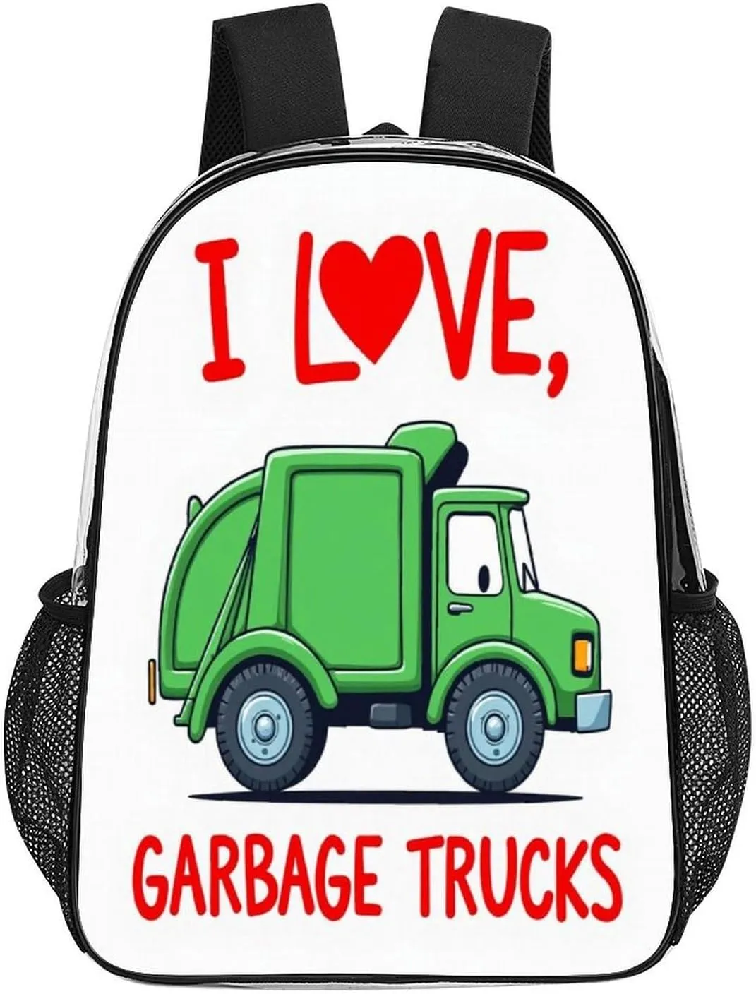 Daypack Bookbag Multipurpose Anti-Theft Big Capacity Carry On Bag - I Love Garbage Trucks Travel Hiking & Camping Rucksack Transparent Bag