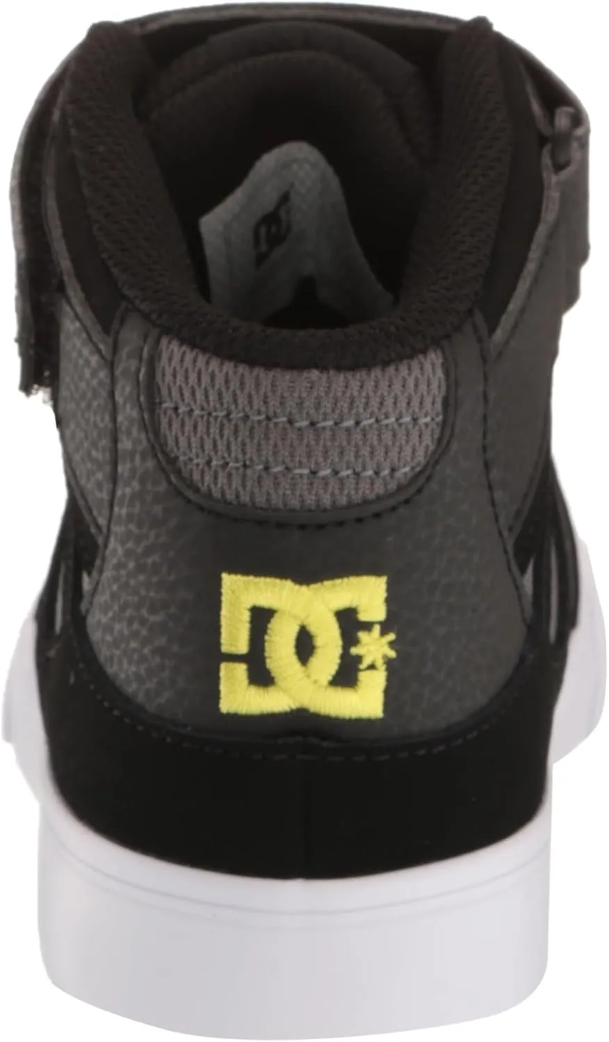 DC Boy's Pure High Top Ev Skate Shoes with Ankle Strap and Elastic Laces