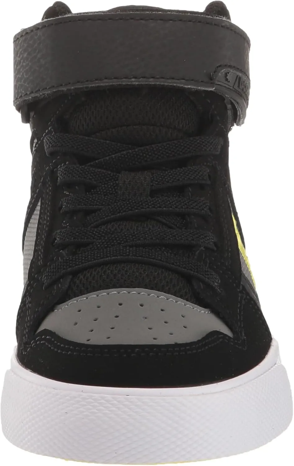 DC Boy's Pure High Top Ev Skate Shoes with Ankle Strap and Elastic Laces