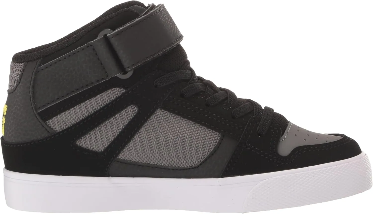 DC Boy's Pure High Top Ev Skate Shoes with Ankle Strap and Elastic Laces