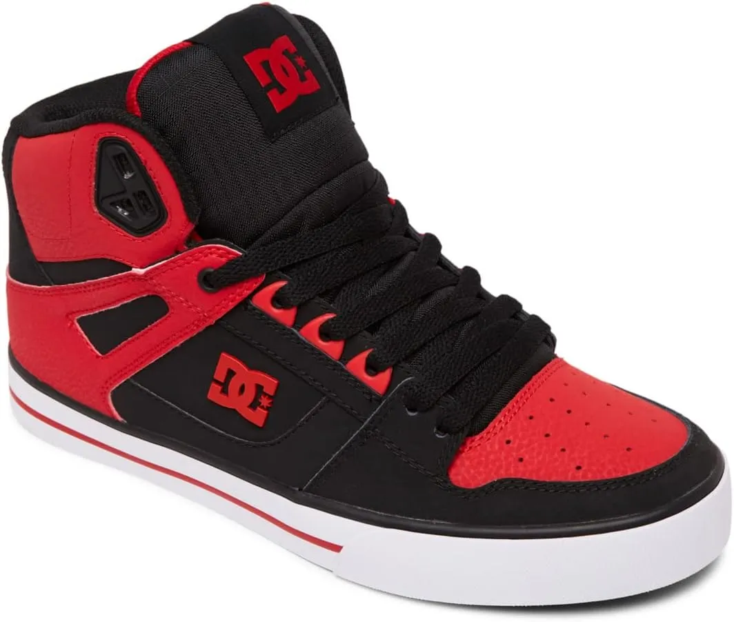 DC mens Pure High-top Wc Skateboard, Skate Shoe, Fiery Red/White/Black, 7 US