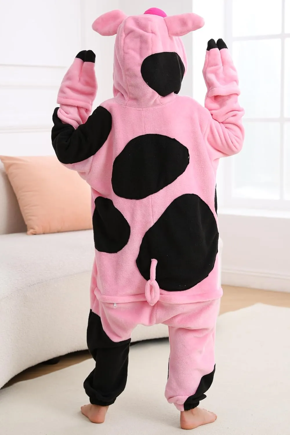 DELEY Unisex Kid Pig Onesie, One Piece Aniamal Pajamas, Halloween Cosplay Costume Homewear Jumpsuit