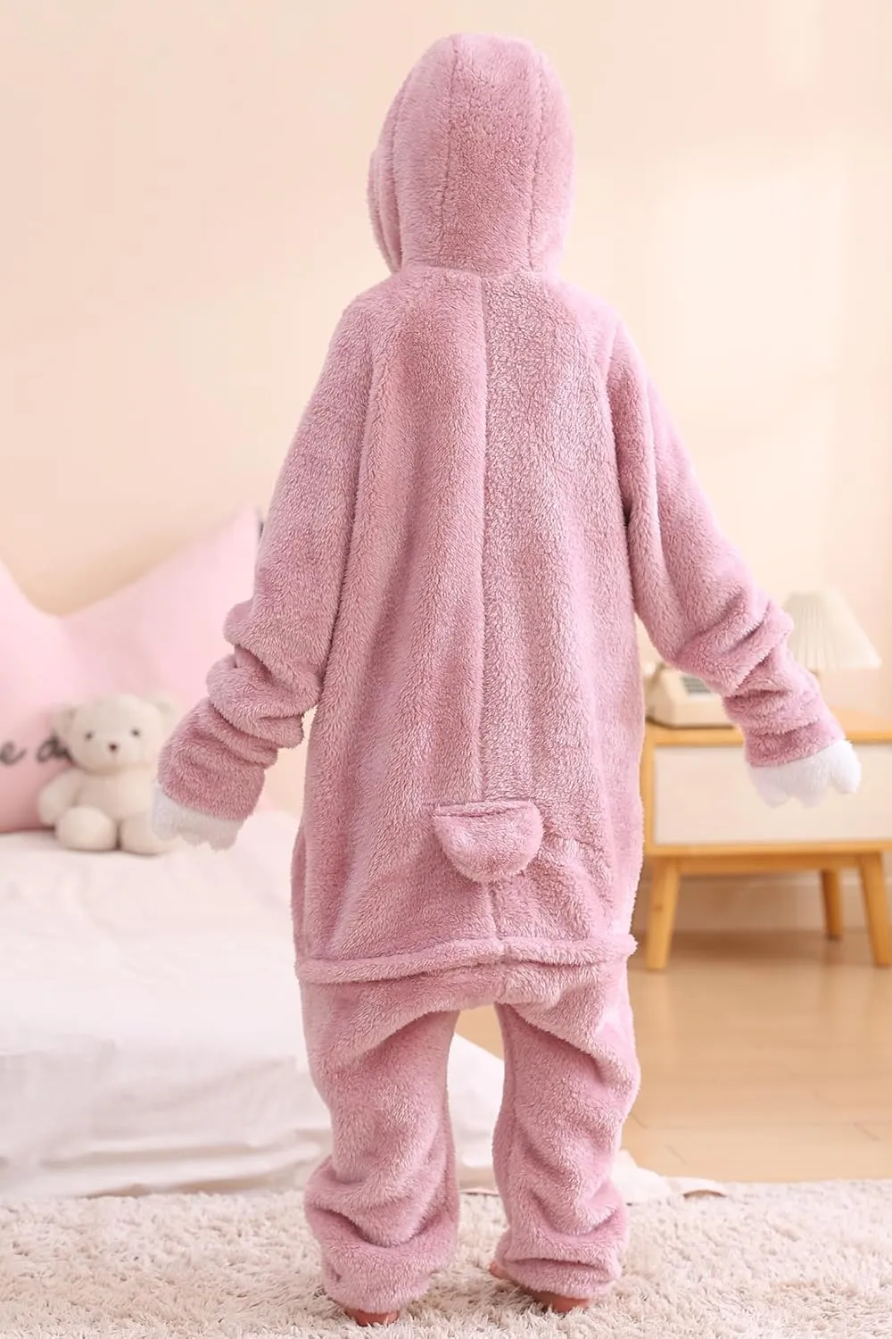 DELEY Unisex One Piece Animal Adult Pink Sloth Onesie, Animal Pajamas Halloween Cosplay Costume for Women and Mens