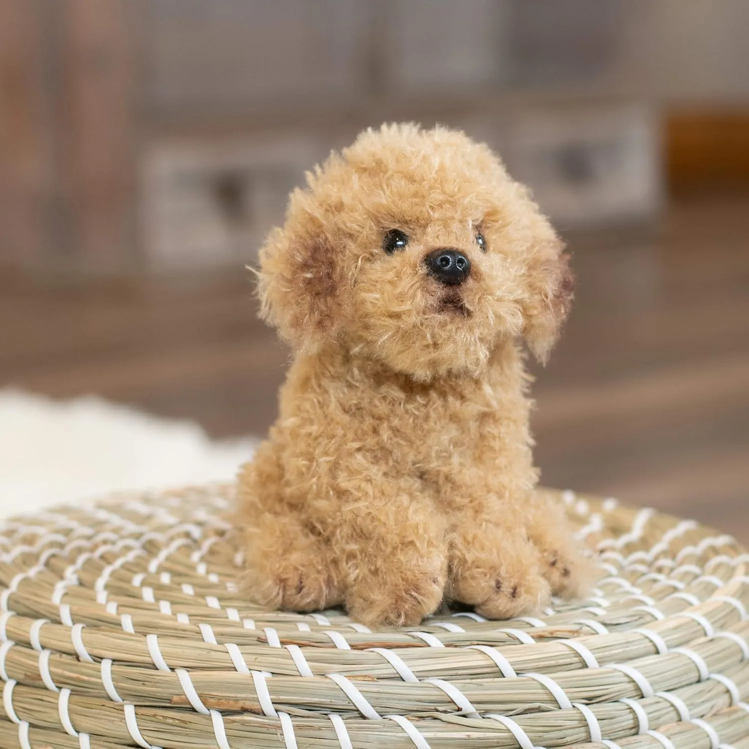DEMDACO Labradoodle 5.5 Inch Children's Plush Beanbag Stuffed Animal Toy, Light Brown