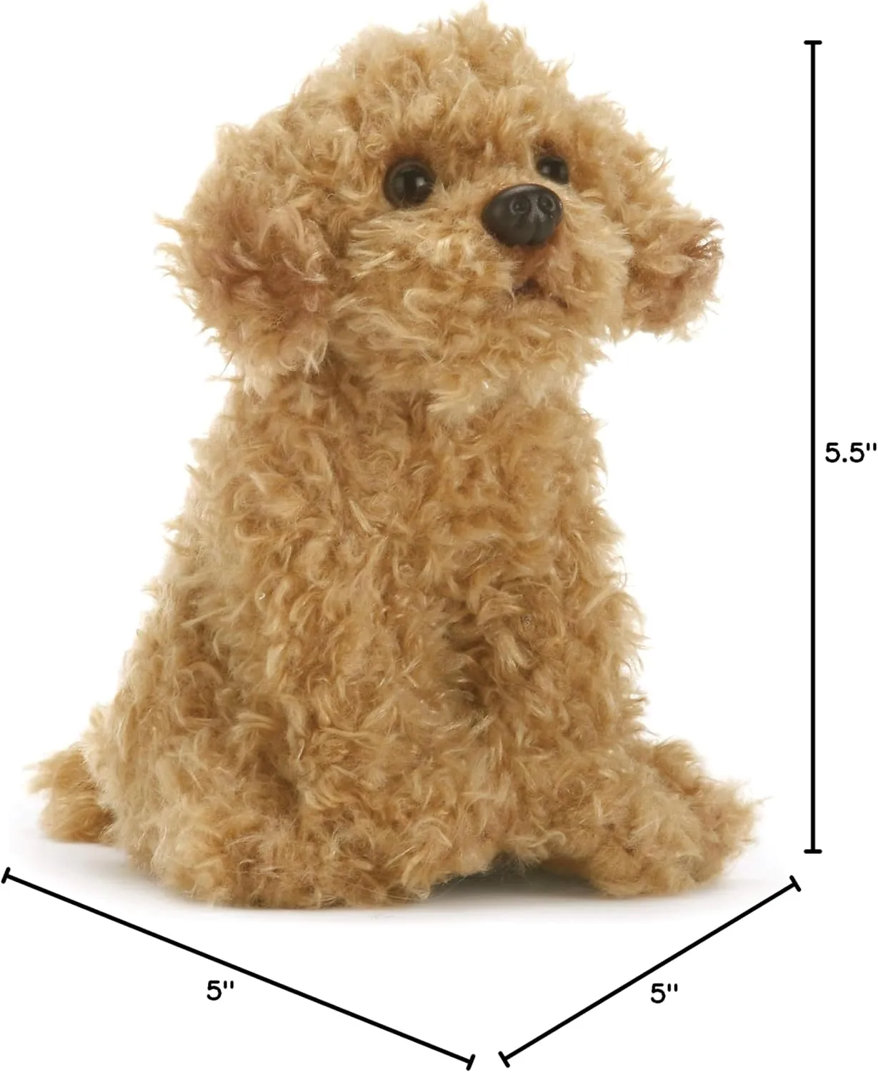 DEMDACO Labradoodle 5.5 Inch Children's Plush Beanbag Stuffed Animal Toy, Light Brown