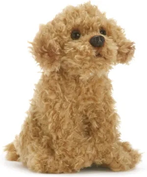 DEMDACO Labradoodle 5.5 Inch Children's Plush Beanbag Stuffed Animal Toy, Light Brown