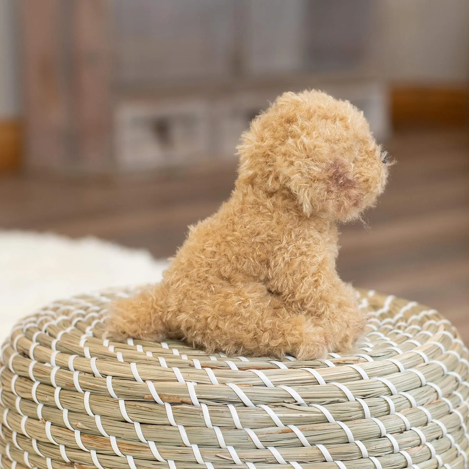 DEMDACO Labradoodle 5.5 Inch Children's Plush Beanbag Stuffed Animal Toy, Light Brown
