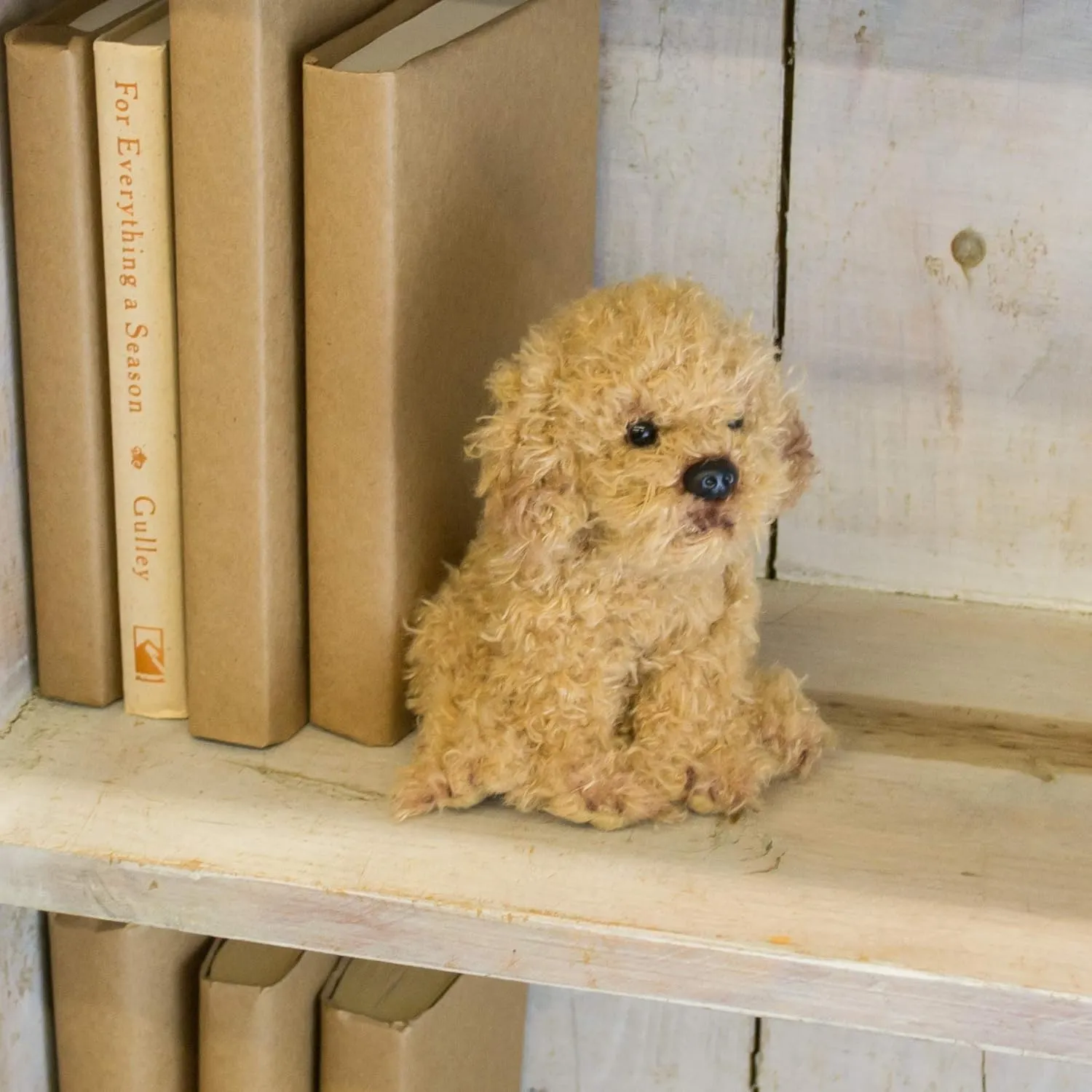 DEMDACO Labradoodle 5.5 Inch Children's Plush Beanbag Stuffed Animal Toy, Light Brown