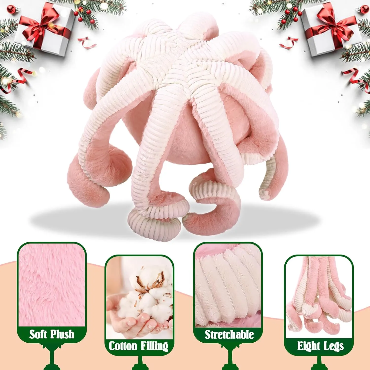 DENTRUN Octopus Stuffed Animals, Giant Octopus Plush Doll Play Toys for Kids Girls Boys Adults Birthday Xmas Halloween Present Stuffed Sea Animals Plushie, 7/16/24/32 Inches, 5 Colors