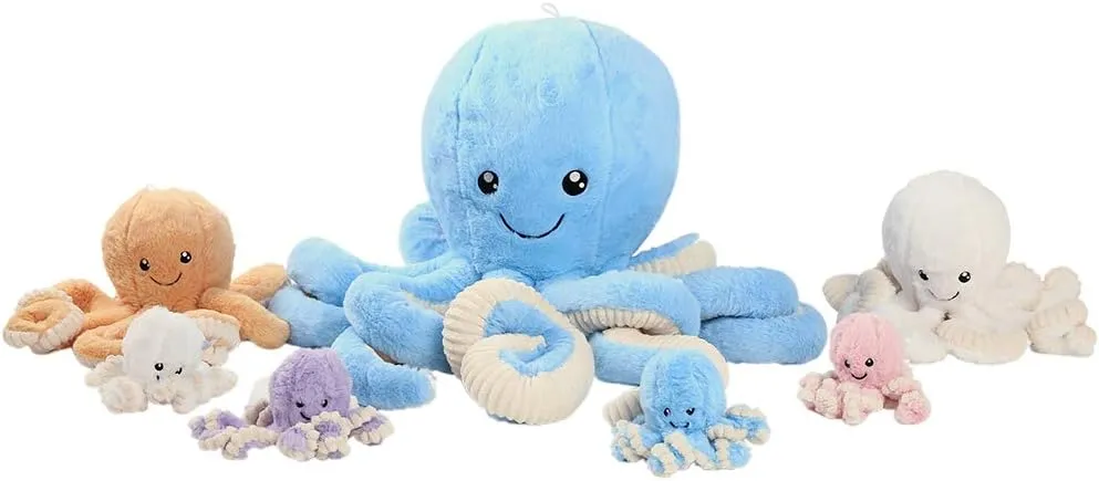 DENTRUN Octopus Stuffed Animals, Giant Octopus Plush Doll Play Toys for Kids Girls Boys Adults Birthday Xmas Halloween Present Stuffed Sea Animals Plushie, 7/16/24/32 Inches, 5 Colors