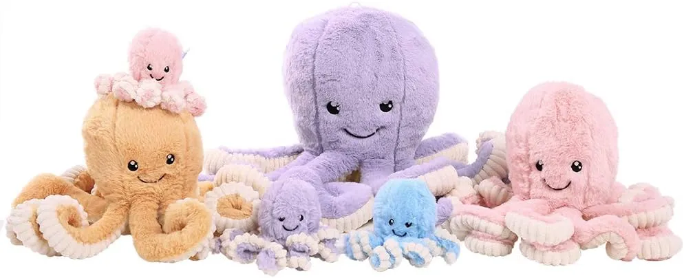 DENTRUN Octopus Stuffed Animals, Giant Octopus Plush Doll Play Toys for Kids Girls Boys Adults Birthday Xmas Halloween Present Stuffed Sea Animals Plushie, 7/16/24/32 Inches, 5 Colors