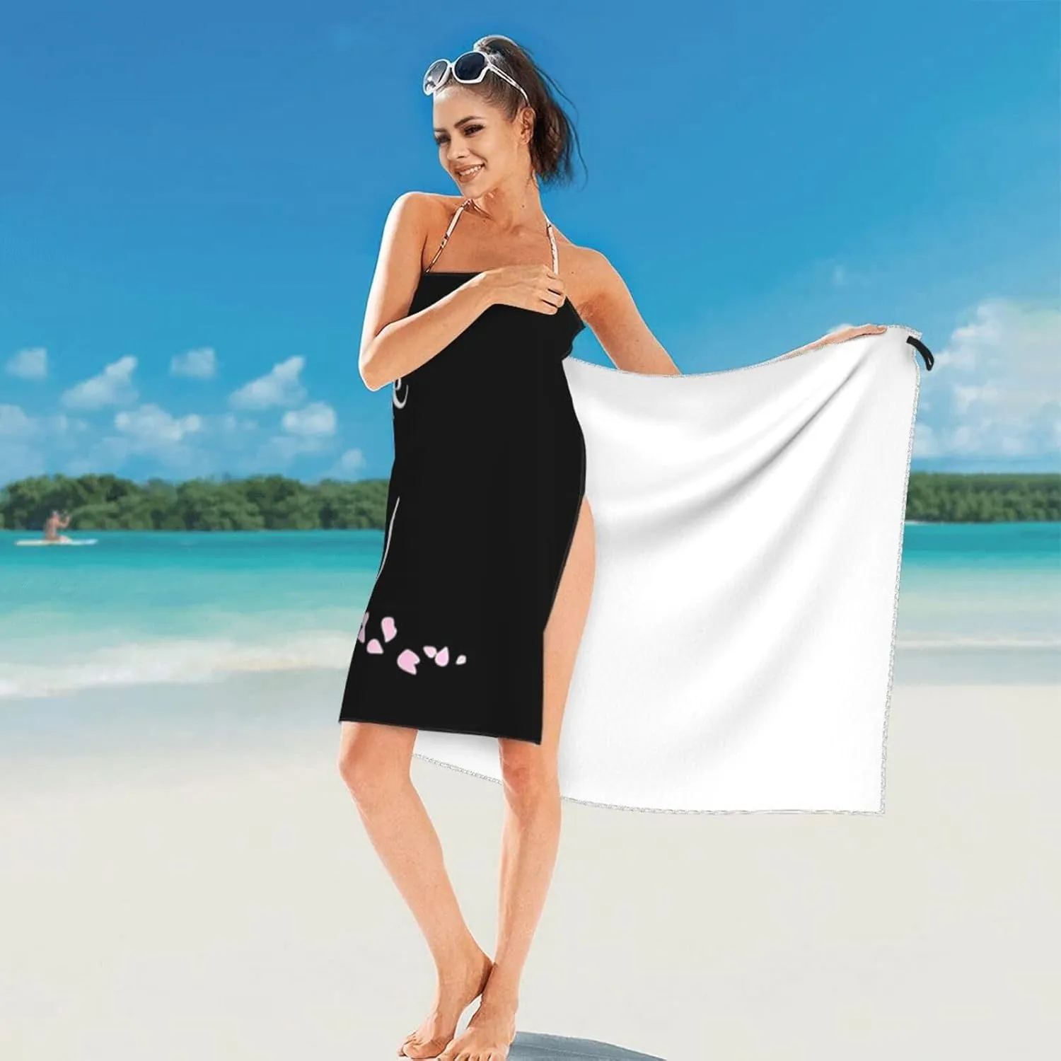 Die Beste Oma Der Welt Beach Towel with Travel Bag 27.5"x55" Quick Dry Sand Free Lightweight Large Oversized Towels Light Vacation Essentials