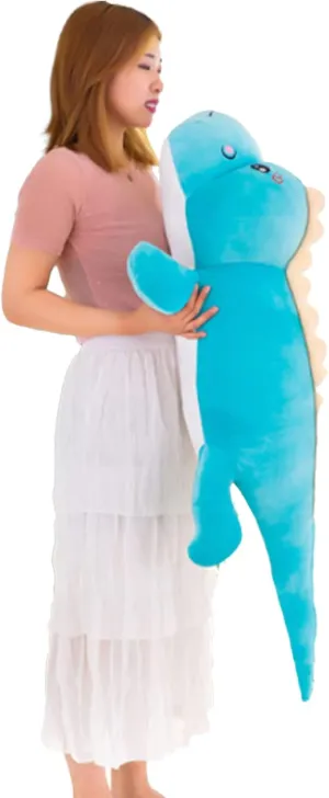 Dinosaur Plush Toy Pillow,Cute Dinosaur Stuffed Animals Doll,Soft Lumbar Back Cushion Big Dinosaur Plushies Stuffed Toy Cute Pillows,Great Gift for Kids Birthday,Valentine (Blue,31.4in)