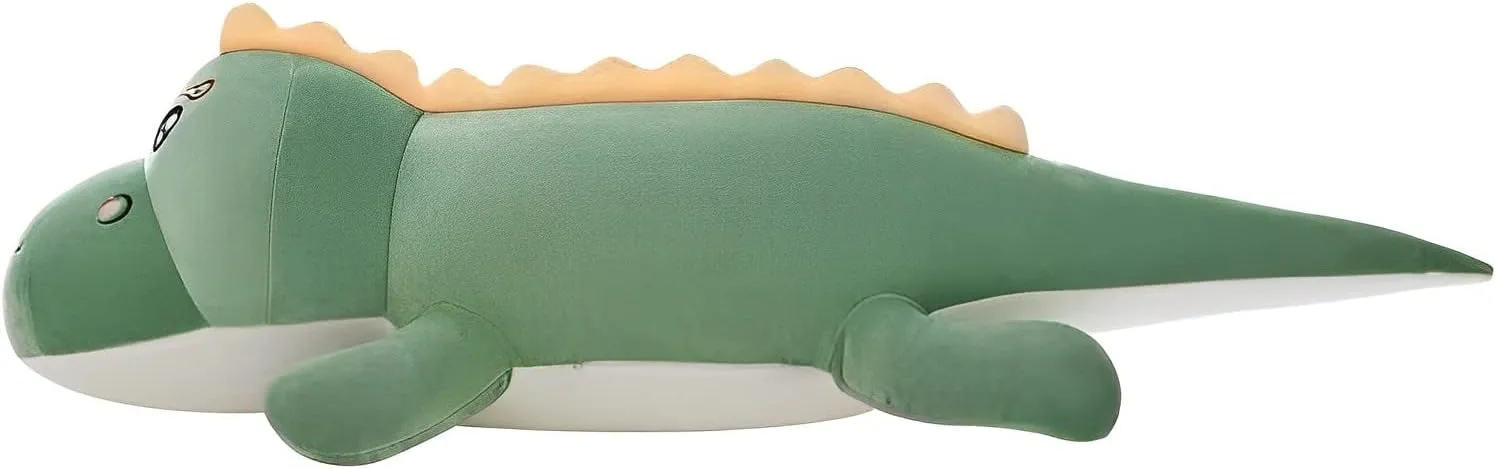 Dinosaur Plush Toy Pillow,Cute Dinosaur Stuffed Animals Doll,Soft Lumbar Back Cushion Big Stuffed Toy Cute Pillows,Great Gift for Kids Birthday,Valentine (Green,31.4in)