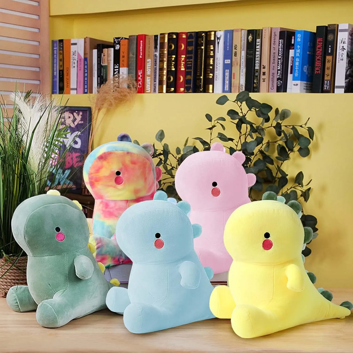 Ditucu Cute Dinosaur Stuffed Animals Toys Plush Dolls Soft Dino Plushie Birthday Gifts for Kids Girls Boys Pink 12 inch