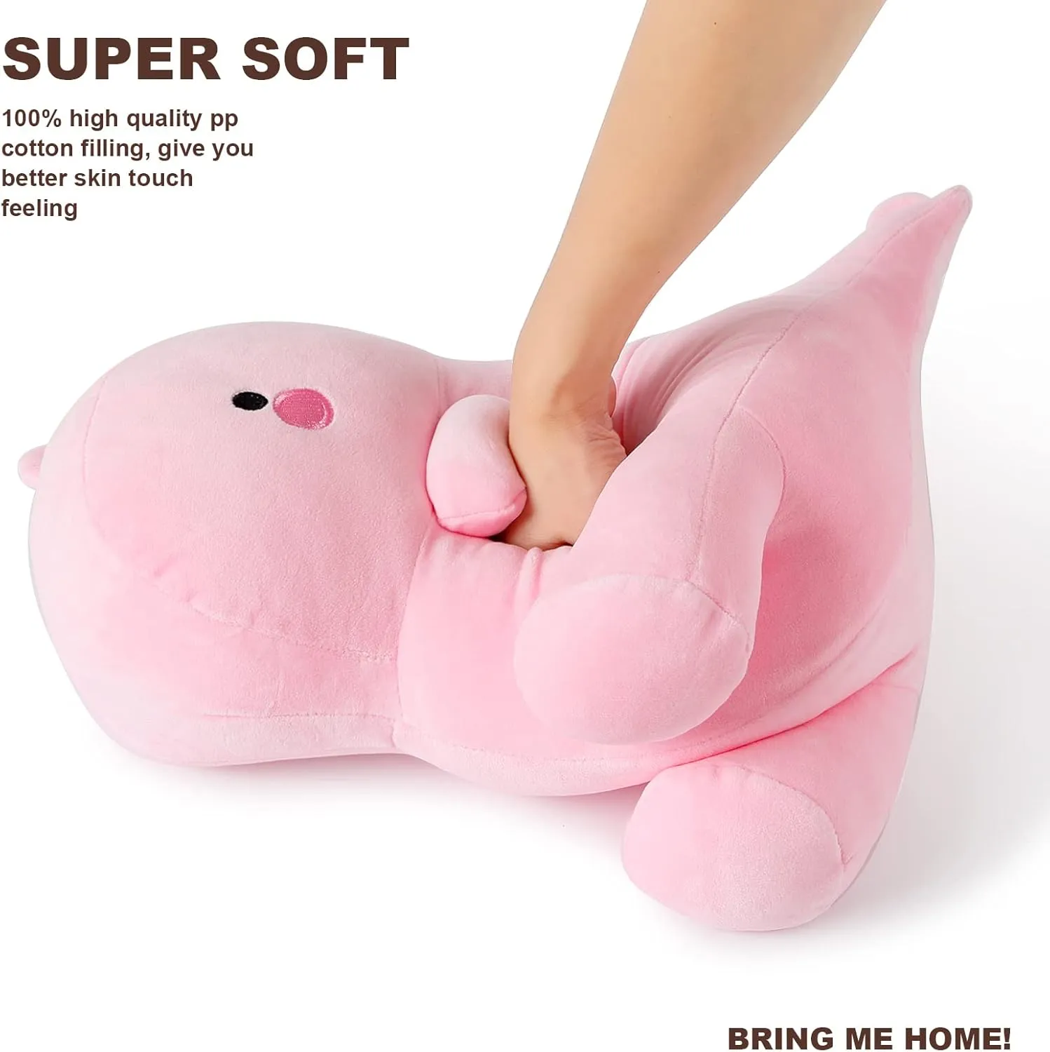 Ditucu Cute Dinosaur Stuffed Animals Toys Plush Dolls Soft Dino Plushie Birthday Gifts for Kids Girls Boys Pink 12 inch