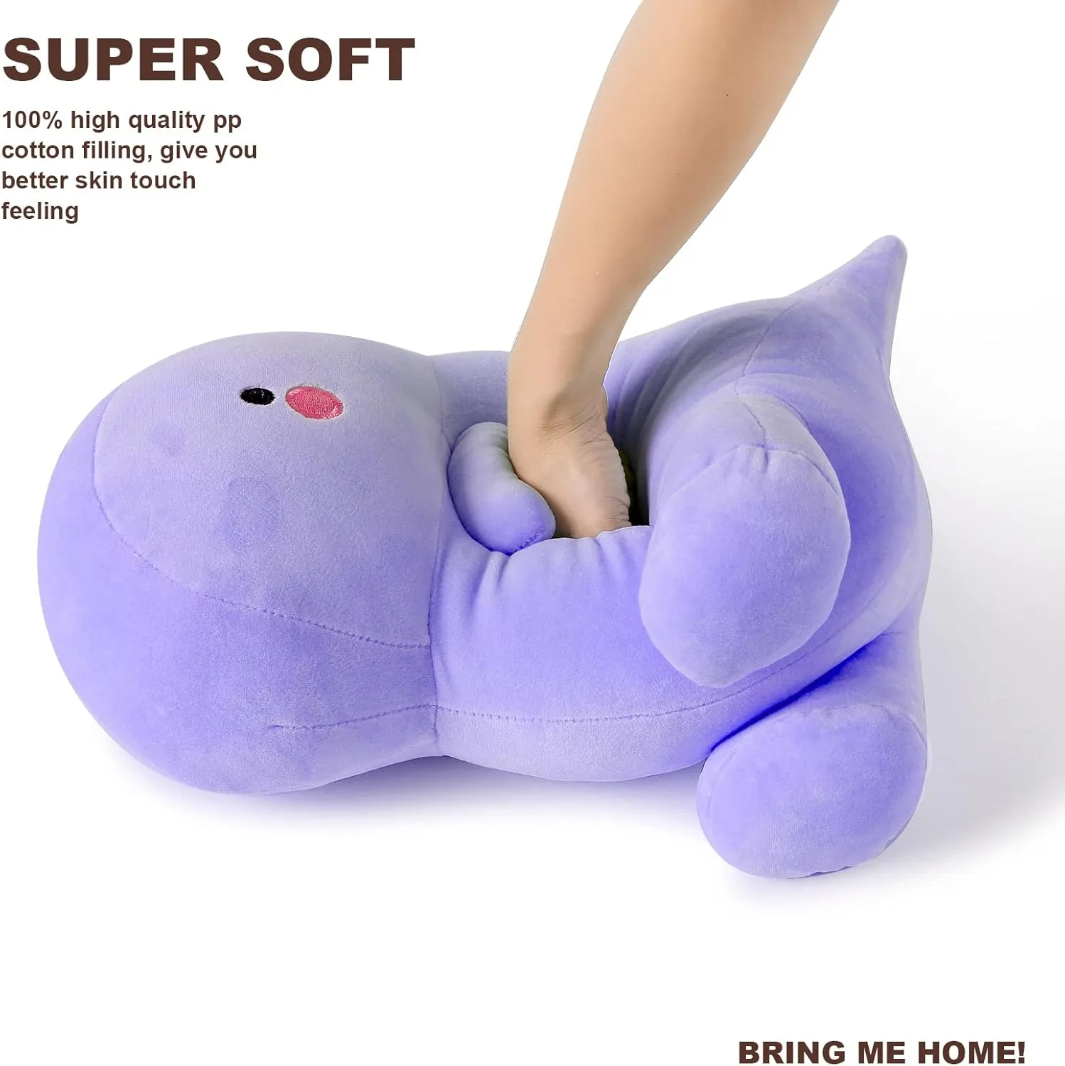 Ditucu Cute Dinosaur Stuffed Animals Toys Plush Dolls Soft Dino Plushie Birthday Gifts for Kids Girls Boys Purple 10 inch