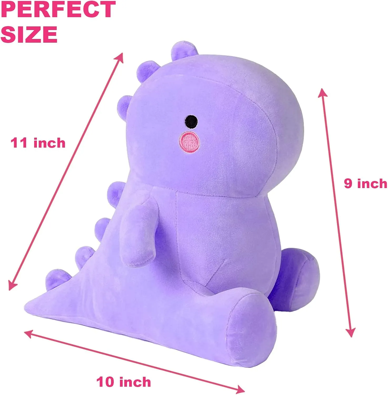 Ditucu Cute Dinosaur Stuffed Animals Toys Plush Dolls Soft Dino Plushie Birthday Gifts for Kids Girls Boys Purple 10 inch