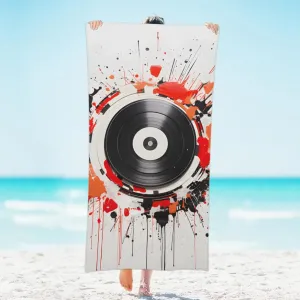 Dj Music Beach Towel Microfiber Sand Free Essentials Oversized Soft Sport Towels for Adult Yoga Picnic Blanket for Travel Swim Quick Dry Absorbent Accessories 31x61 in 1 Piece