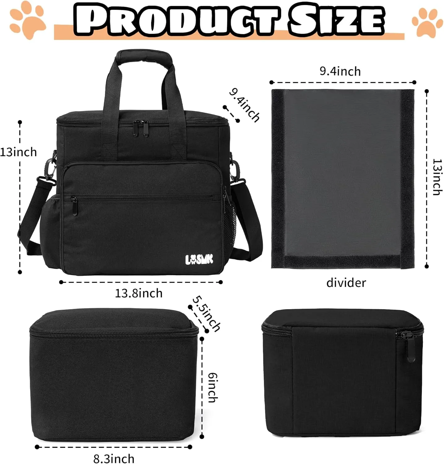 Dog Travel Bag, Airline Approved Tote Organizer, Travel Dog Backpack with Multi-Function Pockets for Dog Stuff & Pet Supplies Travel Essentials，Black with Bowl(BLUE&BLUE)