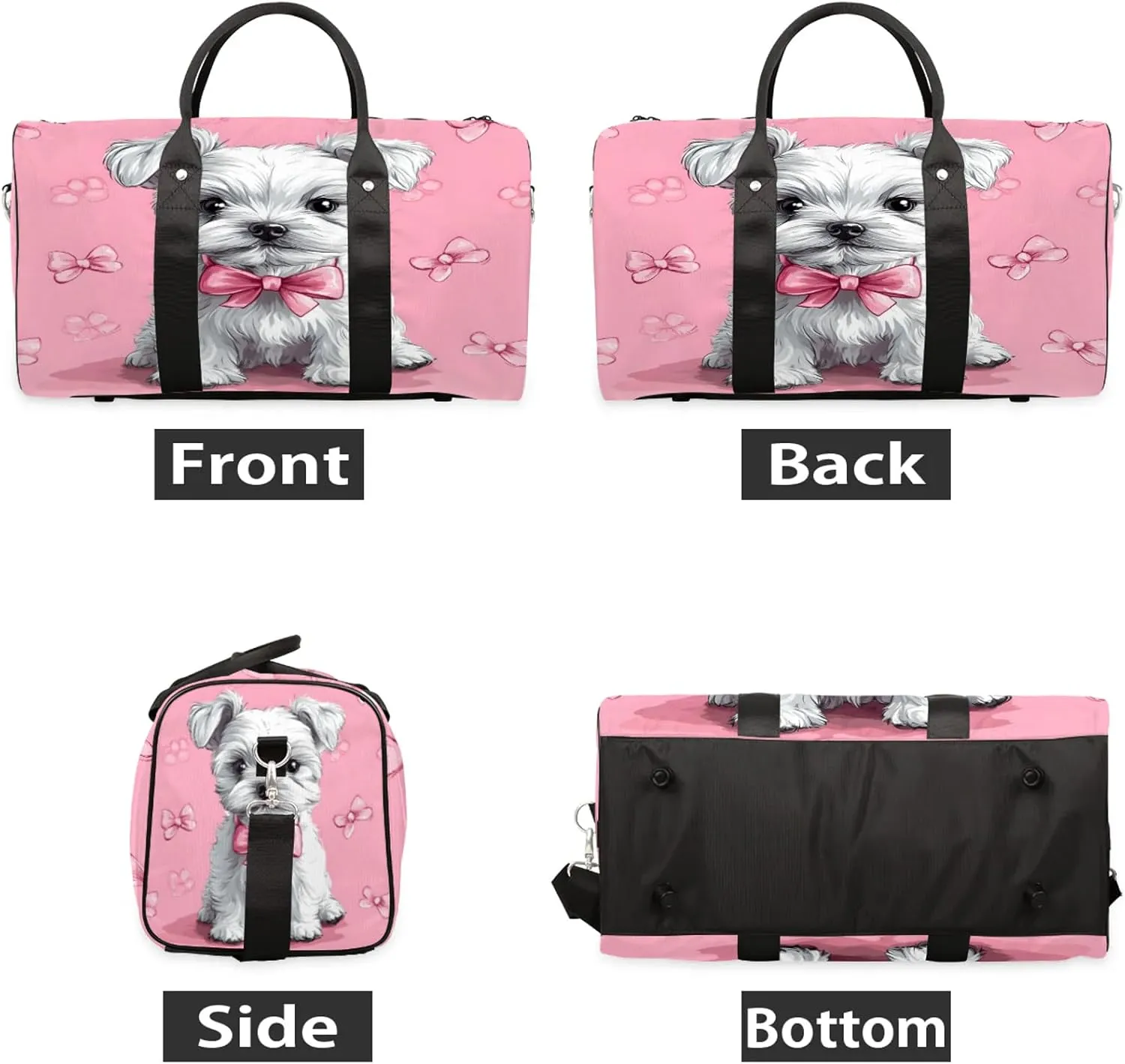 Dogs Duffle Bag for Travel, Overnight Weekend Gym Carry On Luggage Bag, Cute Dog Travel Duffel Bag for Men Women