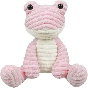 Doindute Pink Corduroy Stuffed Animal Frog Plush Soft Cuddly Stuffed Animals for Boys & Girls Birthday Gifts for Kids Girlfriend 8.5 Inch