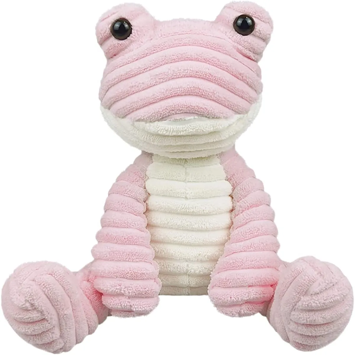 Doindute Pink Corduroy Stuffed Animal Frog Plush Soft Cuddly Stuffed Animals for Boys & Girls Birthday Gifts for Kids Girlfriend 8.5 Inch