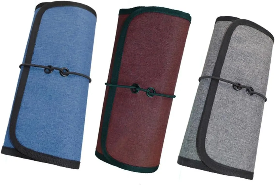 DOITOOL 3pcs Usb Cable Storage Bag Foldable Storage Pouch Charger Pouch Travel Tote Bag Digital Red