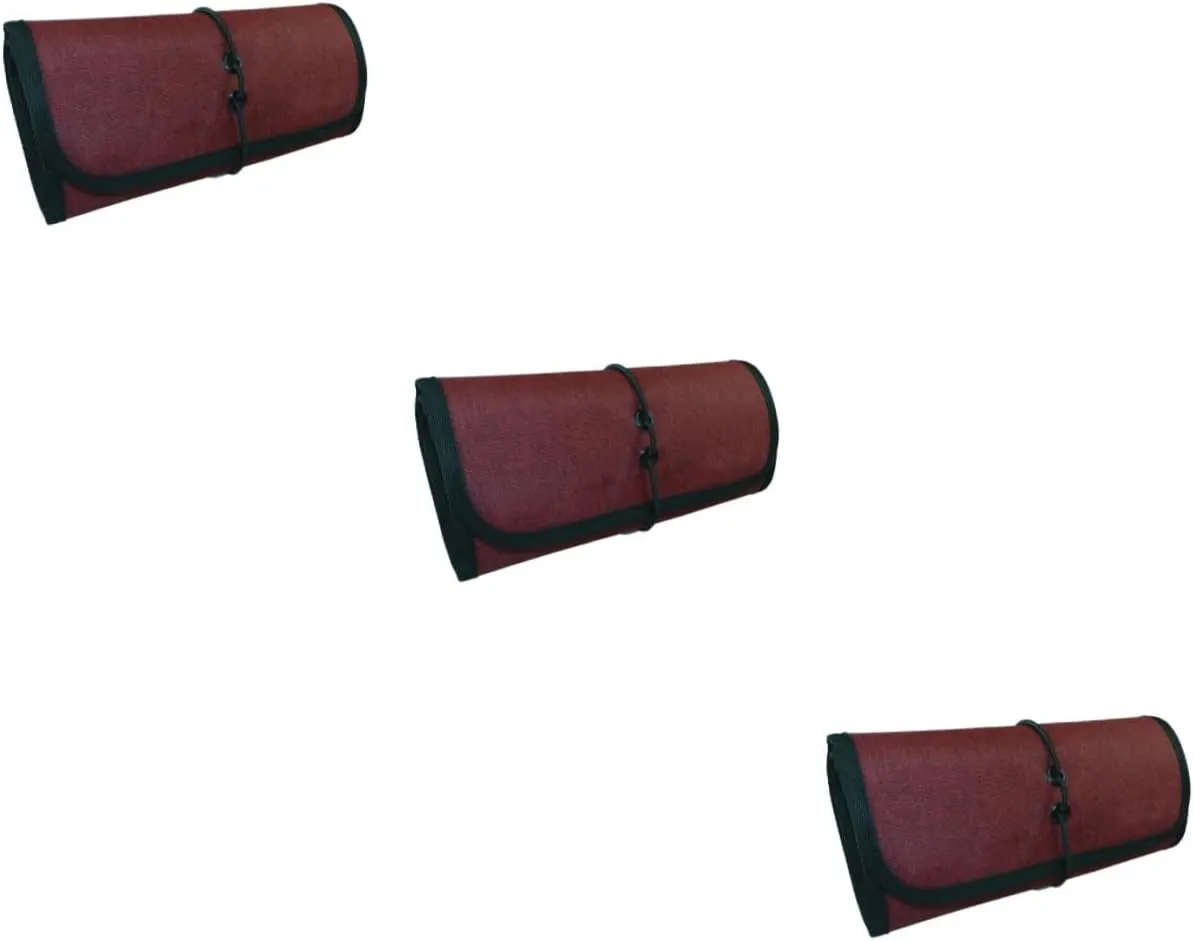 DOITOOL 3pcs Usb Cable Storage Bag Foldable Storage Pouch Charger Pouch Travel Tote Bag Digital Red